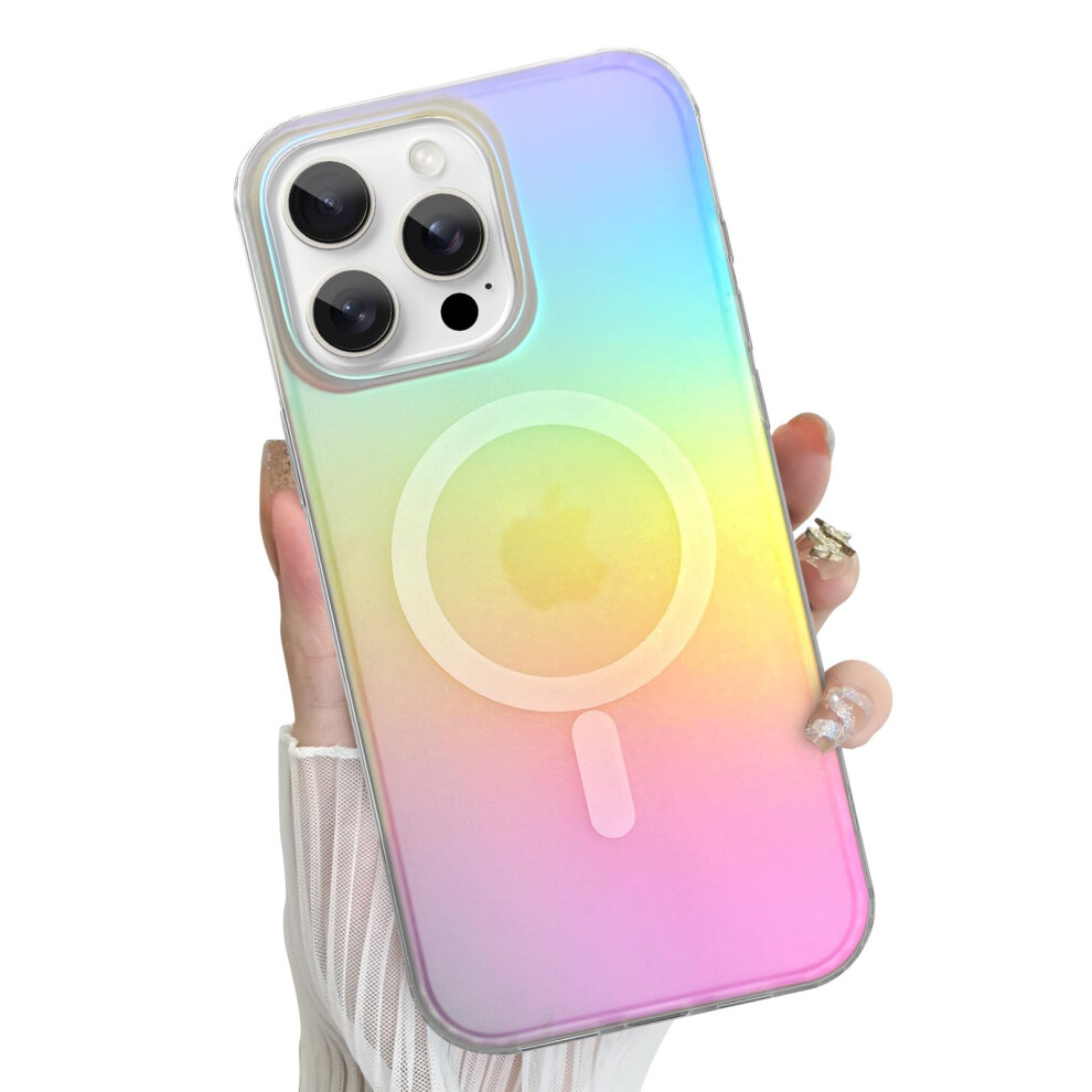 Magsafe Case For Iphone 14 Pro Max For Women, Fluorescent Iridescent Shockproof Tpu Cover With Raised Camera Protection 9771547557777