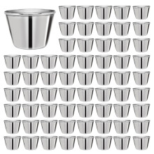 200 Stück Metall-Saucenbecher 2,5 Unzen Auflaufförmchen, Edelstahl-Dip-Saucenbecher, Metall-Gewürzbehälter, Wiederverwendbar
