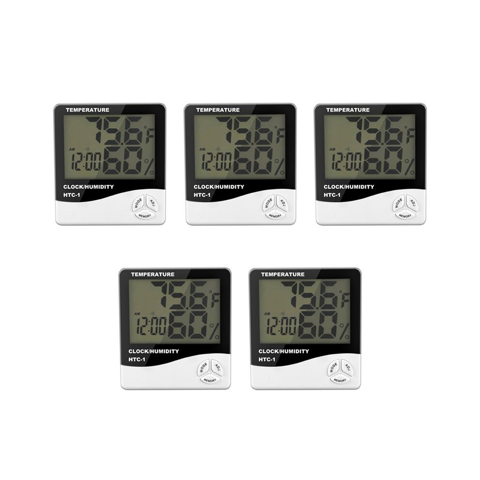 5X Digital Lcd Indoor Outdoor Electronic Temperature Humidity Meter Thermometer Hygrometer Weather Station Alarm Clock Brecantia