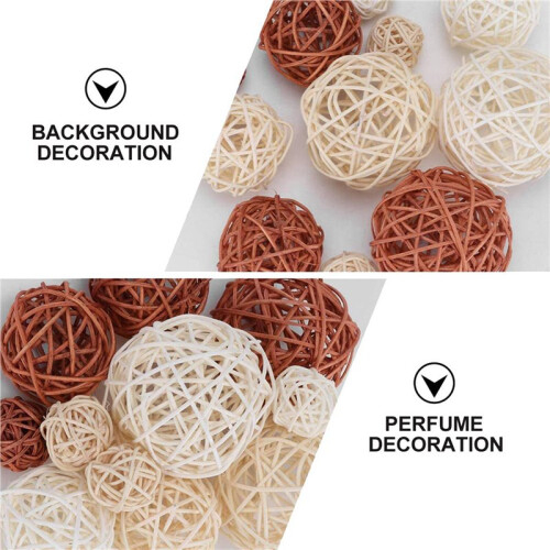 24Pcs Rattan Balls Decorative  Orbs Vase Fillers Table Decor, for Ceiling Orb Grapevine  Decorations 2