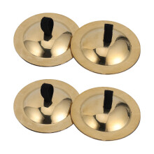 2 Pairs Mini Copper Finger Cymbals with Clear Crisp Sound and Smooth Edges for Dance and Music
