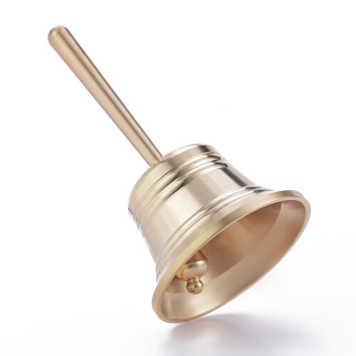 Homelavie Small Solid Brass Hand Call Bell for Dinner Teacher Handbell (M)