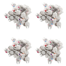 80 Pcs Keychain Key Ring Hang Tooth Shape Cute Dental Gift