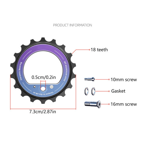 Durability Aluminum Rear Derailleurs Guide Wheel with Deep Tooth 2
