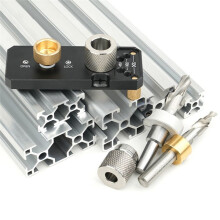 2pcs Aluminum Profile Drill Guide Access Hole Drill Jig Drill Bit for 20 30 40 Series Aluminum Extrusion Profiles