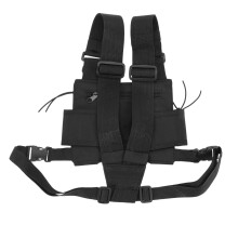 3X Radios Pocket Radio Chest Harness Chest Front Pack Pouch Holster Vest Rig Carry Case for UV-5R Black
