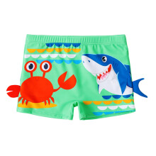 Cartoon Boy Swimming Trunks Adjustable-tender green XL