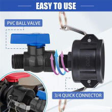 Adaptador de Contenedor IBC, Cierre de Leva de 2 Pulgadas para Tanque de Contenedor IBC de 275 A 330 Galones, Adaptador de Conexión de Contenedor IBC