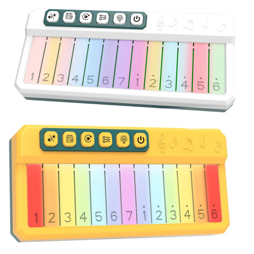 Panel Responsive Piano Toy That Plays Melodies And Shows-White 1