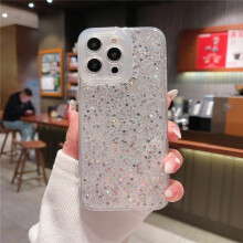 Case for iPhone 11 Pro Max Silver Glitter Shockproof Clear Soft Silicone Full Coverage Protective Cover