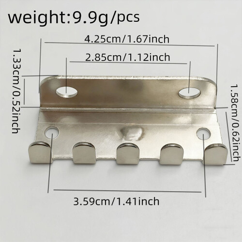 10Pcs Silver Iron Guitar Tailpiece Hooks String Retainer Hook 2