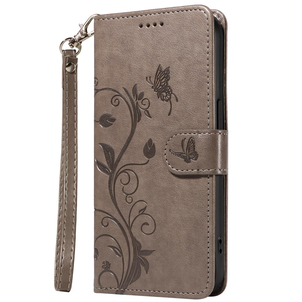 Wallet Case For Samsung Galaxy A36 5G Pu Leather Flip Cover With Card Slots Kickstand Wrist Strap Grey 9330225039754