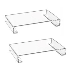 Acrylic Bathroom Counter Tray: Water-Resistant Kitchen and Bathroom Tray Countertop Decor Candle Tray Decor 2 Pack