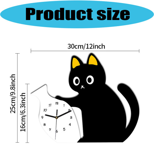 Vase Cats Wall Clock Decorative Clock Battery Operated Analog 2