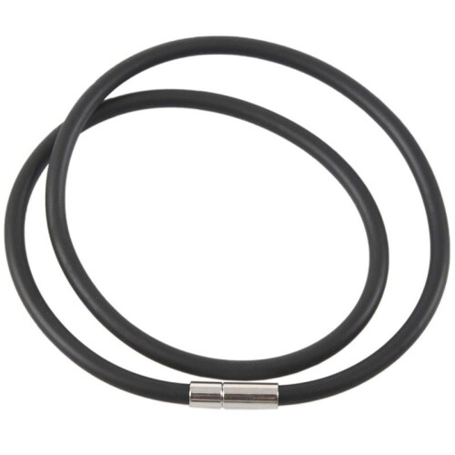 30 Collana Lacci Girocollo Caucciu' Nero 450X4mm per Donna Uomo 2