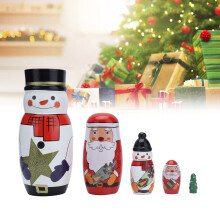 5er Set Hochglänzende Weihnachtsnestenpuppen, Einzigartige Feiertagsdekoration