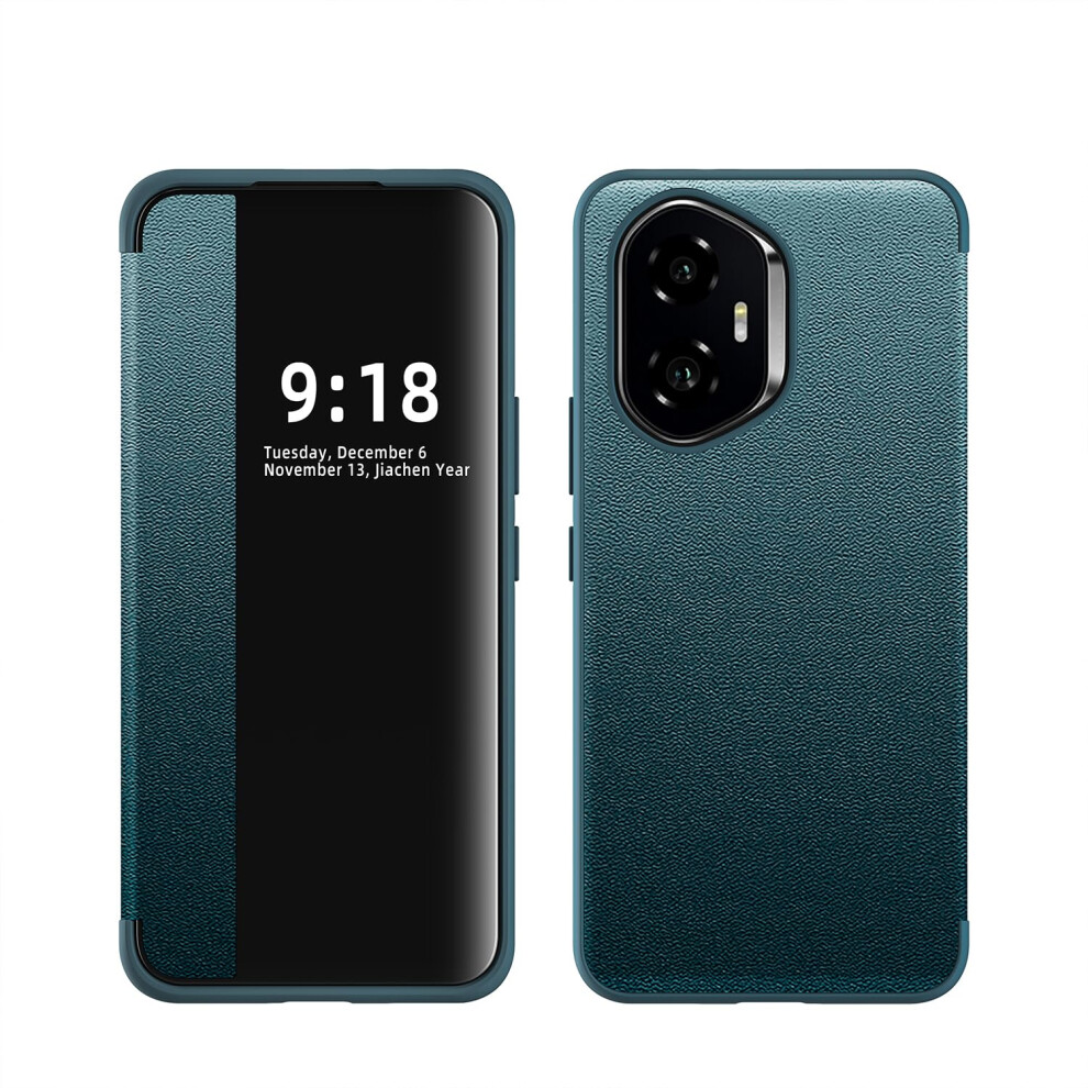 Smart Clear View Flip Case With Magnetic Lock And 360 Protection Leather Cover For Honor 300 Pro Green 9771547558491