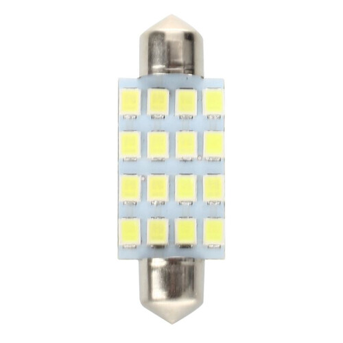 30 AUTO AMPOULE SILURO 16 LED SMD 3528 BLANC 42mm 1