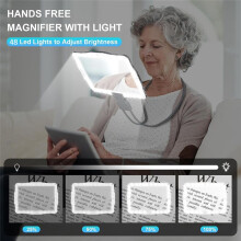 Large Hands Free Magnifying Glass with Light with 48 Ultra-Bright LEDs Full Page Magnifying Glass for Reading