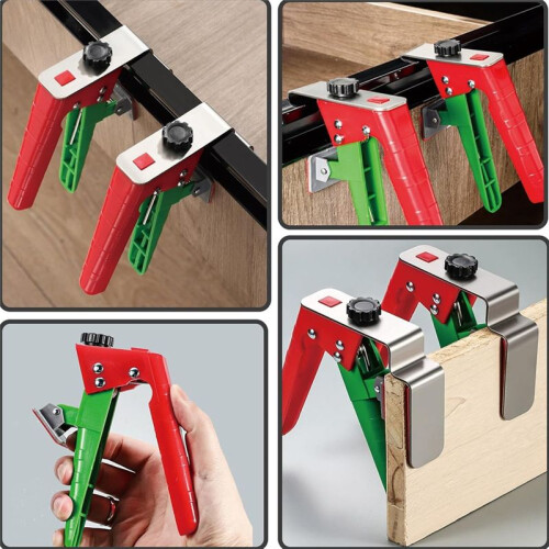 Drawer Front Mounting Clips 2 Pieces, Drawer Fixing Clips for Secure Drawer Front Assembly, Drawer Mounting Tool 2