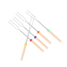 2X MäUsespeck RöStung StöCke BBQ Gabel Teleskop für Wurst Hot Dog Smores SpießE Feuerstelle Lagerfeuer Campen Camping Kocher B