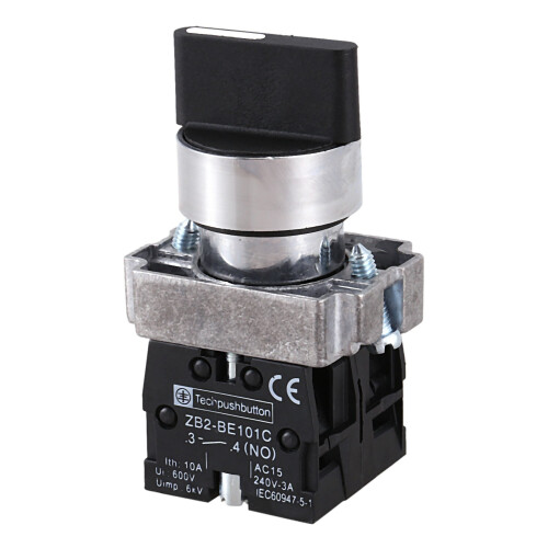 10X 22mm Latching 2 NO 3-Position Rotary Selector Select  ZB2-BE101C Black 1