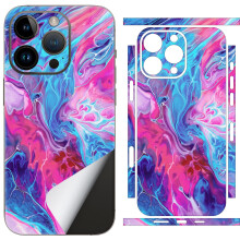 Skin Wrap Blue Purple Graffiti Vinyl Decal Sticker with UltraThin Bubble Protection for iPhone 16 Pro Max