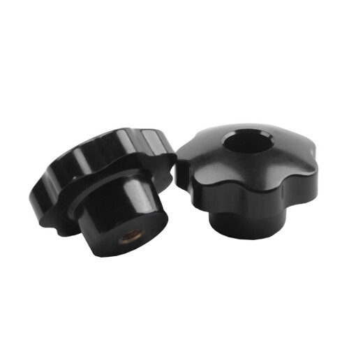 M8 x 50mm Diameter Thread Clamping Star Knob Black Replacement 4Pcs 1
