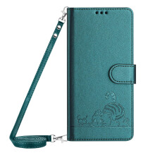 Wallet Case for iPhone 14 Pro Max with Card Holder RFID Blocking PU Leather Shockproof Cover with Kickstand and Detachable Crossbody Strap Dark Green
