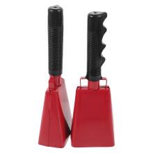 Cowbell Set of 2 Loud Metal Handheld Noise Makers for Sporting Events and Crowd Cheering
