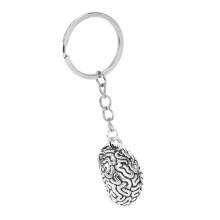2X Brain Keychain Alloy Brainiac IQ Key Ring Fob Chain Medicine Human