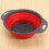 Red Collapsible Kitchen Colander Silicone Strainer Dishwasher Safe Approved 5
