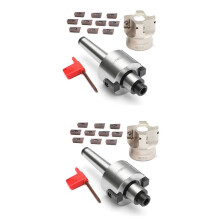 2Ensemble MT2 M10 et 50mm Fraise A Surfacer +20 Pcs Cle A Insertion Carbure APMT1604 CNC