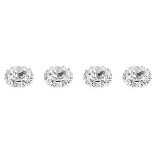 Crystal Rhinestone Button Flat Back Decoration DIY 15mm 100 Pcs Clear 1