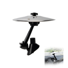 Car Cymbal with Clear Metallic Chime, Universal Vent Mount for Music Lovers, Silver