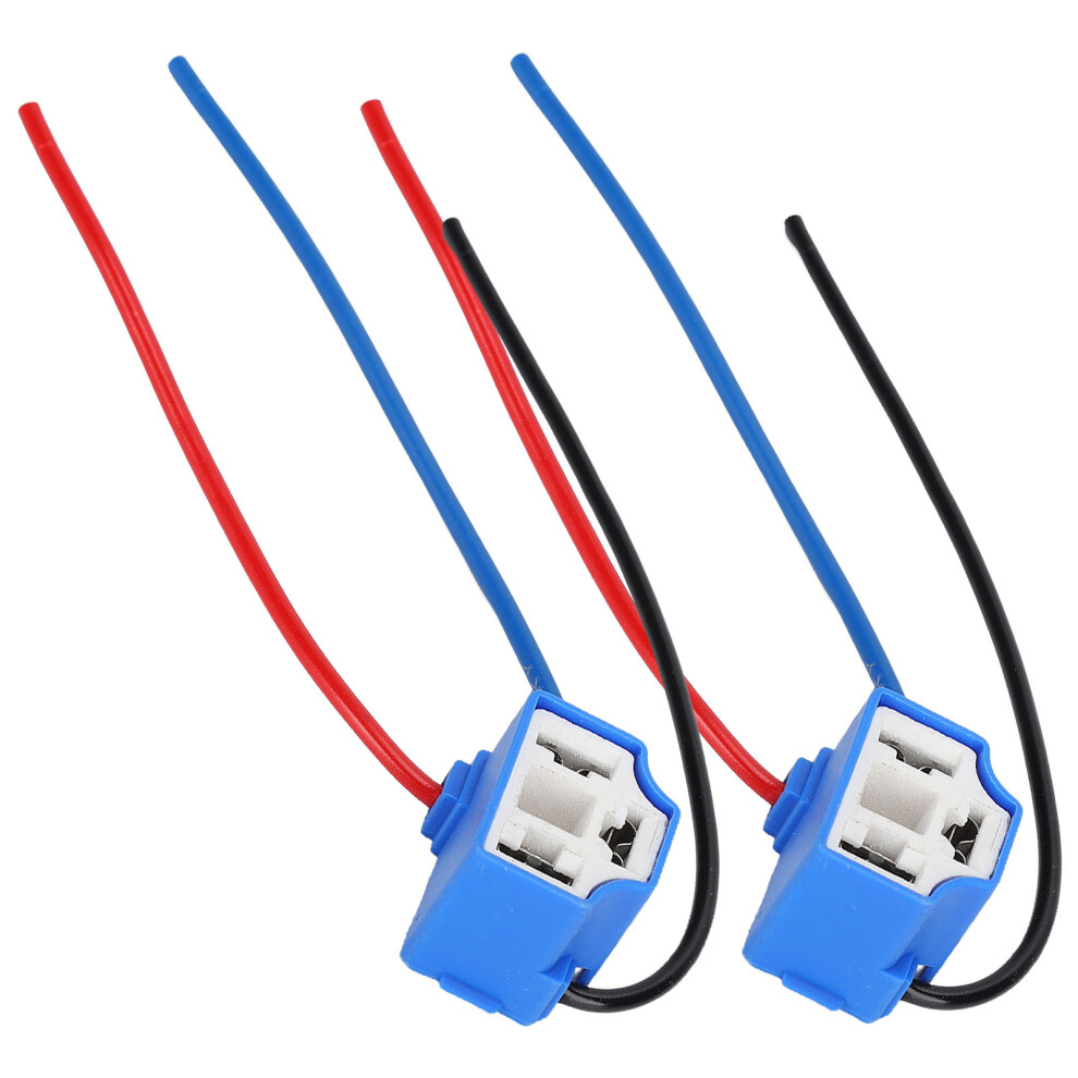 2Pcs H4 Ceramic Female Socket Headlight Wire Harness 1Mmâ² 12V/24V 7901390552304
