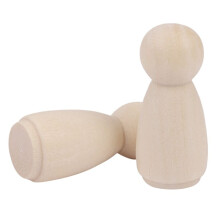 200Pc/Lot Girls Peg Dolls 1.35 Inch Solid Hardwood Natural Unfinished Turnings-Ready for Paint or Stain- Wooden People