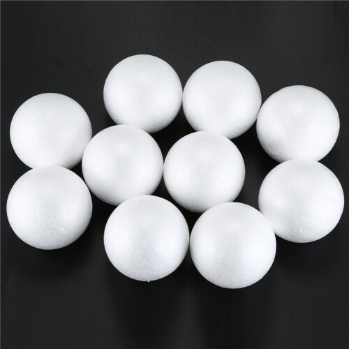 100 X Christmas Decoration Modelling  Polystyrene Foam  Sphere 10cm---White 2