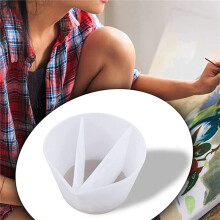 4X Herbruikbare 3 Kanalen Split Color Mixing Cups voor Verven, Hars Gieten Schildergereedschappen DIY Maken Tekening Accessoires