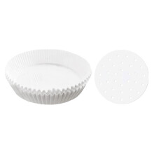 200 StüCke Luftfritteuse Einweg Papiereinlagen, Antihaft Luftfritteuse Ausgekleidet, Wasserdicht, Perforiertes Pergamentpapier für Backen, Grillen