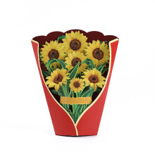 Papieren -Upkaarten, Zonnebloemen Bloemboeket 3D -Upwenskaarten voor Mama Moederdag Wenskaarten Alle Gelegenheden