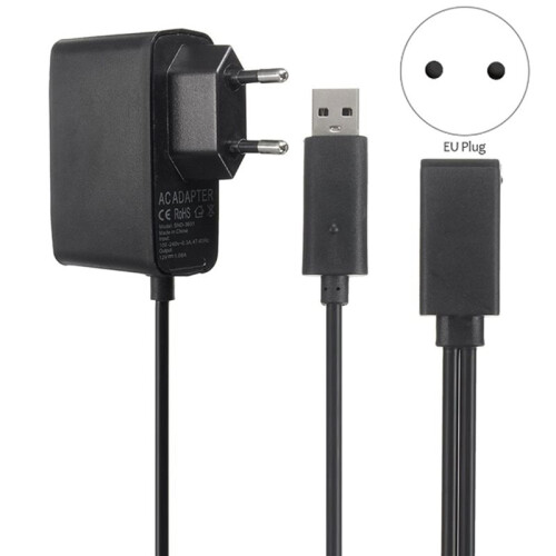 2X USB AC Adapter for  360 Kinect Sensor, Power Supply for  360 Game Console EU Plug 2