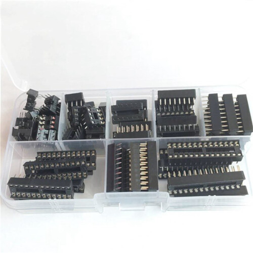 132Pcs DIP IC Sockets Adaptor Solder Type Socket Kit 6,8,14,16,18,20,24,28 Pin for PCB Diy Kit 2