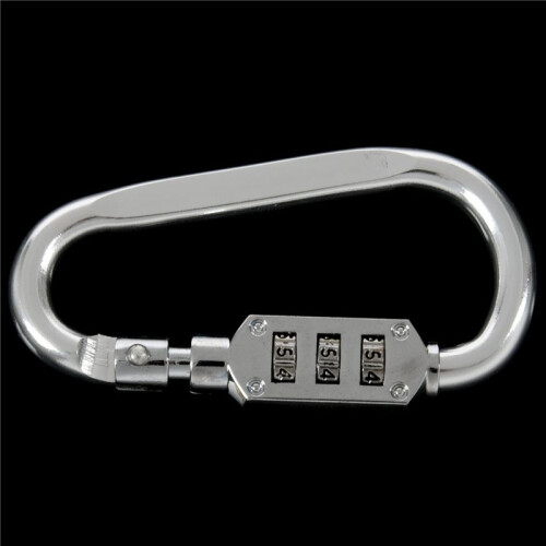 4X with Combination Padlock 3 Digits Numbers Padlock Carabiners Silver 2