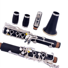 Professional Bb Clarinet 18Key Solid Wood with SilverPlated Keys for Rich Resonant Tone