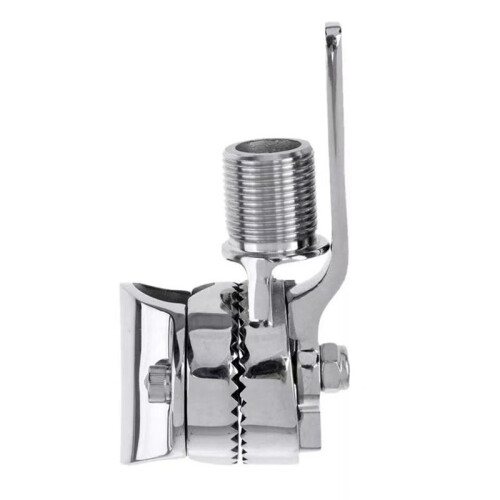 2X Marine VHF Antenna Mount Rail Mount Adjustable Antenna Base Mount Heavy Duty Ratchet Mount Base Pipe Clamp Hardware