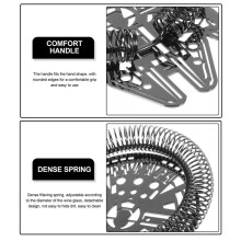 Professional 304 Stainless Steel Bar Strainer for Cocktail Mixing with Black Handle