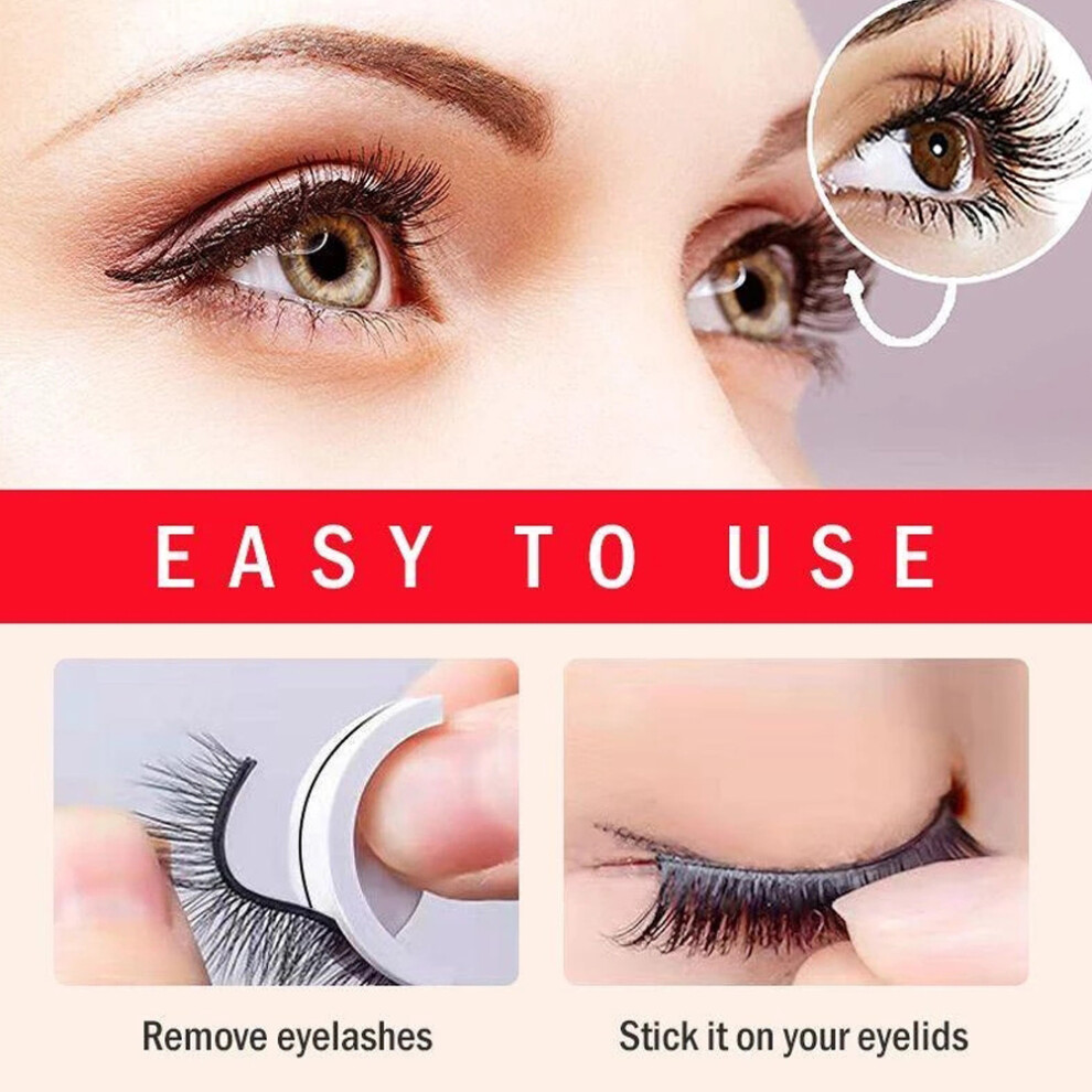 Reusable Self Adhesive False Eyelashes Waterproof Black Chemical Fiber