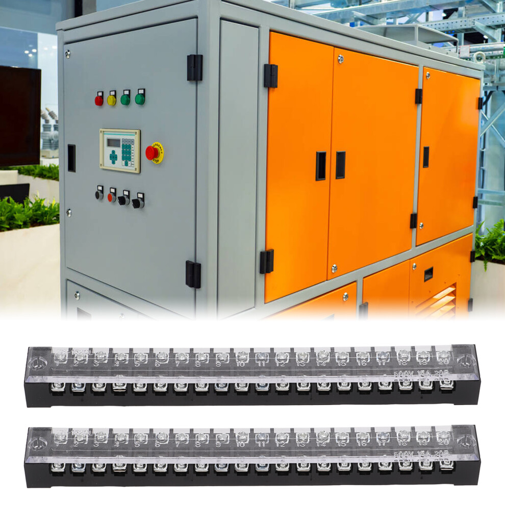 25 Pack Screw Terminal Strip 600V 15A 20 Way