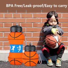 550 Ml Sport Silikon Falten Wasserflasche, Tragbarer Wasserkocher, Reise Picknick, Weihnachtsgeschenk für Erwachsene Kinder (Tennis)